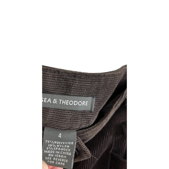 Chelsea & Theodore Womens Pants Brown Size 4 Corduroy Polyester Blend Straight - Picture 4 of 10